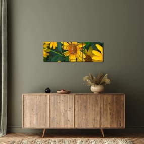 Sárga virágok képe (órával) (90x30 cm)