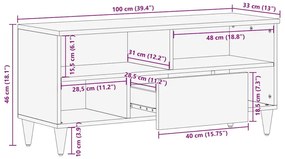 Média tárolószekrények és állványok Barna 100 x 33.5 x 46 cm