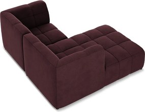 Borvörös bársony sarokkanapé (bal oldali-heverő résszel) Aloha – Makamii