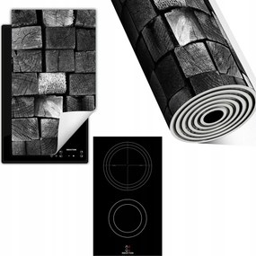 Indukciós Védőszőnyeg Konyhapult 30x52 szürke fa