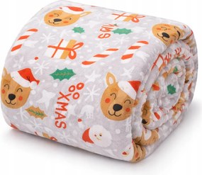 Karácsonyi Takaró 150x200 Szürke Pléd Karácsonyi Mikulás Refiferek Mikulás Ajándék