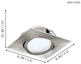 Eglo 95846- SET 3x LED Beépíthető lámpa PINEDA 1xLED/4,9W/230V