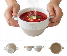 Leveses Tál Szett 2 Db Borscsleves Tál 500ML Reggelizős Tál Ø 13 CM