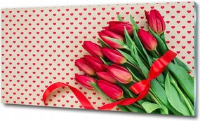 Fotó üvegkép Tulipán szívek 100x70