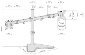 CONNECT IT CMF-3204-BK - Univerzális tartó 2 monitorhoz 13-32” fekete