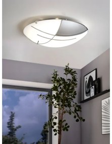 EGLO 89758 - RAYA fali/mennyezeti lámpa 1xE27/60W ezüst/fehér