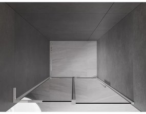 Mexen Velar L, tolózuhanyajtó 100 cm-re nyitható, 8 mm-es szürke üveg, króm, 871-100-003-41-01