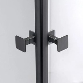 Stuxi Bari Duo Black 70x70 cm szögletes nyílóajtós zuhanykabin, 6 mm vízlepergető üveggel, matt fekete elemekkel