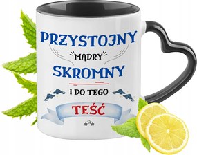 Apósnak Fekete Bögre Szív Alakú Füllel Ajándék Nyomtatott