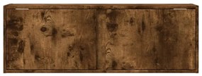 füstös tölgy színű fali TV-szekrény LED-ekkel 100x31x35 cm