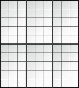 vidaXL 6 db fekete fém fali tükör 100x60 cm