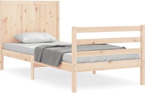 vidaXL tömör fa ágykeret fejtámlával 100 x 200 cm