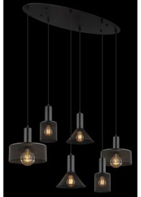 Globo 15648-6H - JEDD kábellel függesztett csillár 6xE27/60W/230V fekete