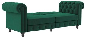 Sötétzöld bársony kinyitható kanapé 236 cm Felix – Støraa