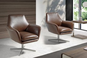 ROSSAS design bőr fotel - konyak