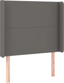 vidaXL szürke műbőr fejtámla szárnyakkal 93x16x118/128 cm