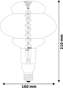 Avide LED Jumbo Filament Pearl 160x210mm Amber 8W E27 2400K Fényerőszabályzós