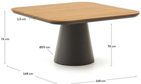 Kerti étkezőasztal 148x148 cm Tudons – Kave Home