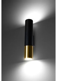 Sollux SL.0950 - Fali lámpa LOOPEZ 2xGU10/10W/230V fekete/arany
