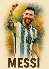 Poszter 30x40 cm focilabda Messi