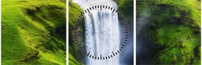 Kép - Skogafoss vízesés (órával) (90x30 cm)