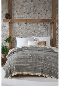 Szürke muszlin ágytakaró franciaágyra 220x240 cm Etno - Mijolnir