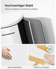 Konyhai pedálos kuka, 50L szemetes kuka, műanyag belső vödörrel, csukható fedéllel, puha záródással, szagálló és higiénikus, fehér