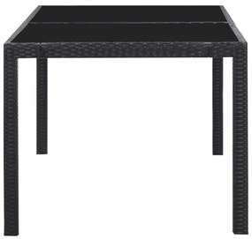 7 részes fekete kültéri polyrattan étkezőgarnitúra