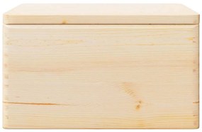vidaXL Fa doboz fedéllel és fogantyúkkal 40x30x23 cm tömör fa fenyő