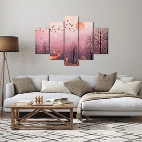 Kép - Szarvas a lenyugvó nap fényében (150x105 cm)