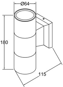 Maytoni O574WL-02GR -Kültéri fali lámpa BOWERY 2xGU10/50W/230V IP54 antracit