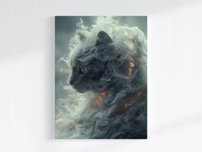 Vászonkép Canvas Absztrakt Szürke Macska Füst Tűz Mágia Varázslat 75x100