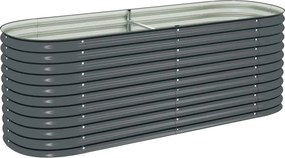 vidaXL szürke horganyzott acél kerti magaságyás 240 x 80 x 81 cm
