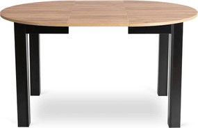 szett étkezőasztal HARRY 102-142 cm craft tölgy/fekete és 4 szék CHRIS szürke