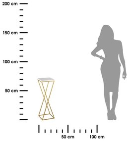 LOFT virágtartó állvány 70x24 cm arany/fehér