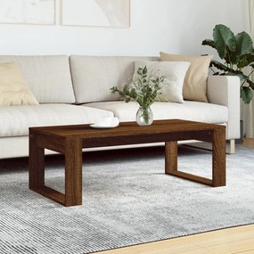 Barna tölgyszínű szerelt fa dohányzóasztal 102x50x35 cm