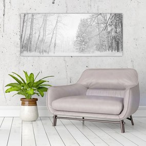 Kép - Fából készült móló télen (120x50 cm)