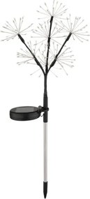 Globo 36092 Solar lámpa, rozsdamentes acél, matt fekete műanyag, átlátszó műanyag, tolókapcsoló, AA 600mAh 1.2V elemmel, IP44, ø: 250mm, M: 600mm, tartozék: 140x 0.06W 3V LED, 3500K