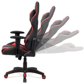Vörös Ekobőr Gamer Szék, Hinta Mechanikával. KA-F03 RED