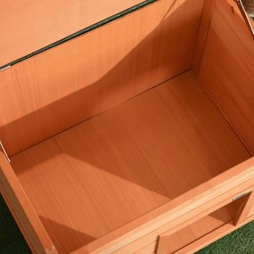 PawHut Kutyakennel, fa kutyaház csuklós aszfalttetővel, vízálló kutyabarlang emelt padlóval, kennel kis kutyáknak, kültéri, sárga