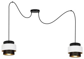 Csillár zsinóron NESS 2xE27/60W/230V pók fekete/fehér