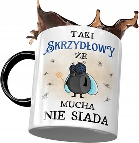 Fekete Bögre Szárnyasoknak, hogy a légy ne üljön le fényképes nyomattal