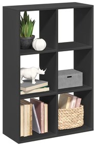 fekete szerelt fa térelválasztó könyvespolc 69,5x29x103,5 cm
