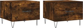 vidaXL 2 db füstös tölgy szerelt fa dohányzóasztal 50 x 50 x 40 cm