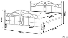 Franciaágy 160 cm ANTALIA (ágyráccsal) (fehér). 1007094
