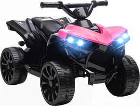 AIYAPLAY Kids Quad Elektromos 6V-os kids quad előre- és hátramenet funkcióval, zenével, LED fényszórókkal, rózsaszín