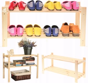 Cipőtartó állvány cipős könyvespolc játék fenyő állvány 2 polc Eko