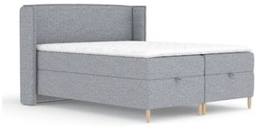 Szürke ágyneműtartós boxspring ágy 160x200 cm Monpelli – Maison de Rêve