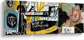 Festmény - Graffiti (órával) (90x30 cm)