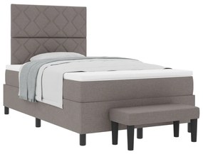 Box Spring Ágy Mattal és Pad Taupe 120x190 cm Szövet